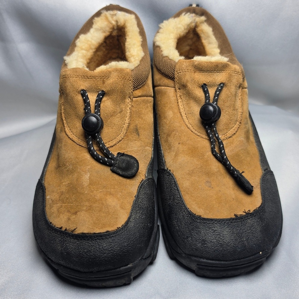 Cabelas Alaskan Guide Low Shearing Boots Mens 12 Brown Suede Slip On Mocs S1001